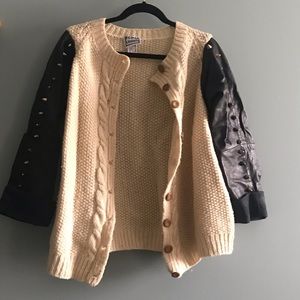 Urban Outfitters Cardigan/Leather Jacket Hybrid 😎